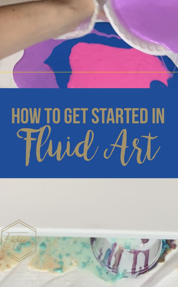 Getting started in fluid painting will be easy with this fun step by step guide in paint pouring.  Create an abstract work of art by pouring acrylic paint! #pourpainting #fluidart