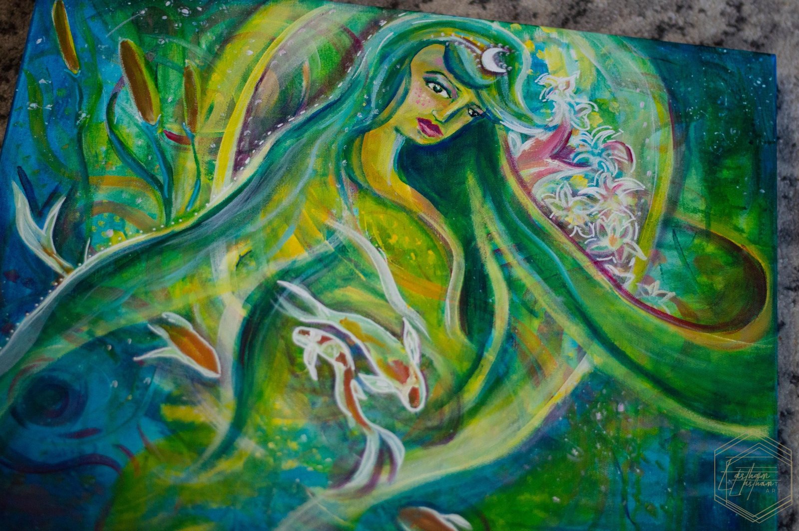 sturgeon moon goddess painting by cassondra eastham