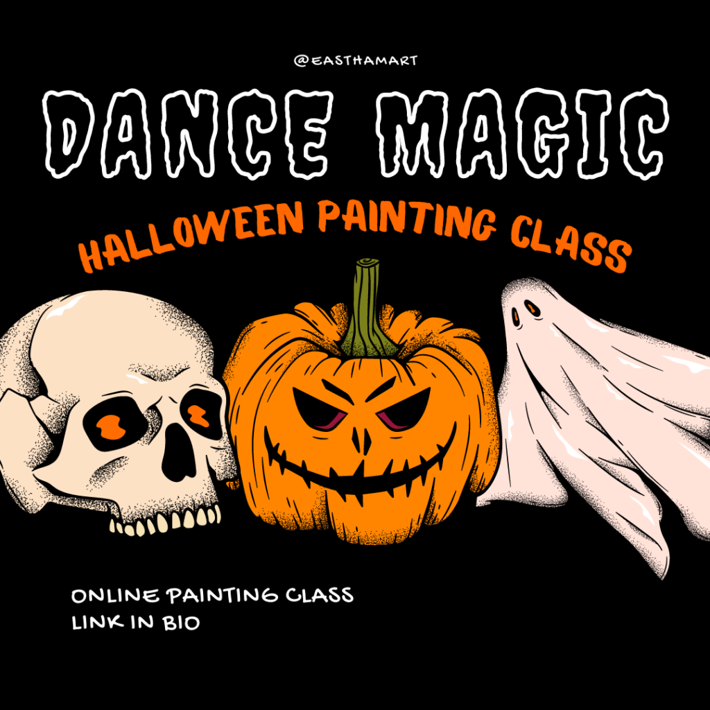 Halloween painting class entitle dance magic by cassondra eastham