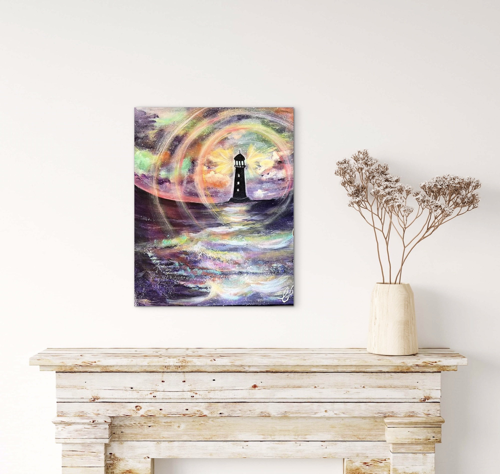 lighthouse painting by Cassondra Eastham
