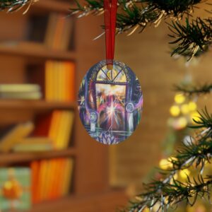 Spiritual Radiance Metal Ornament — Abstract Mystic Bell Holiday Decoration